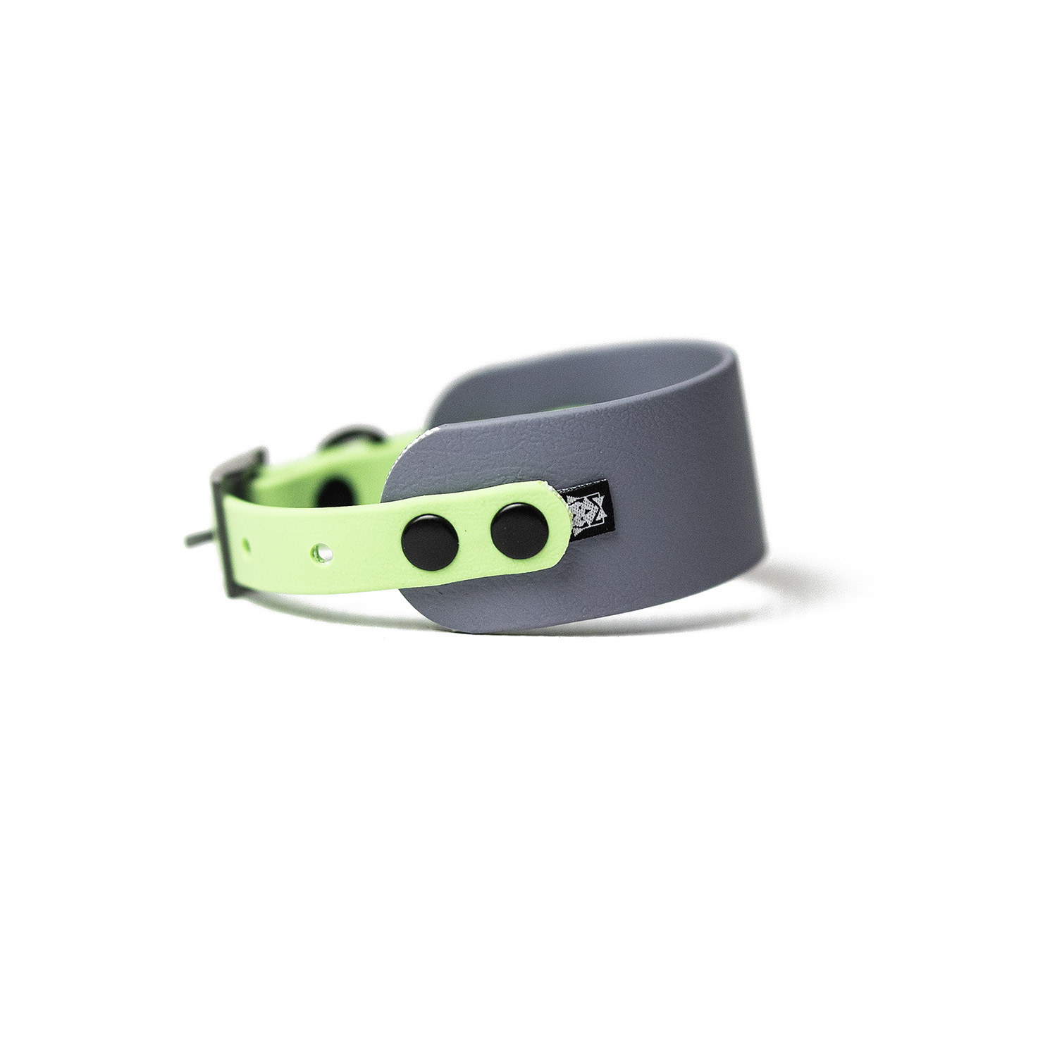 Obroża dla charcika włoskiego Grey Pastel Green BioThane® zdjęcie 1