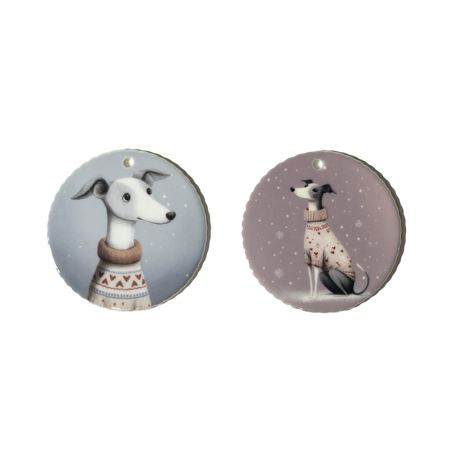 Ceramiczna bombka z charcikiem zdjęcie 1