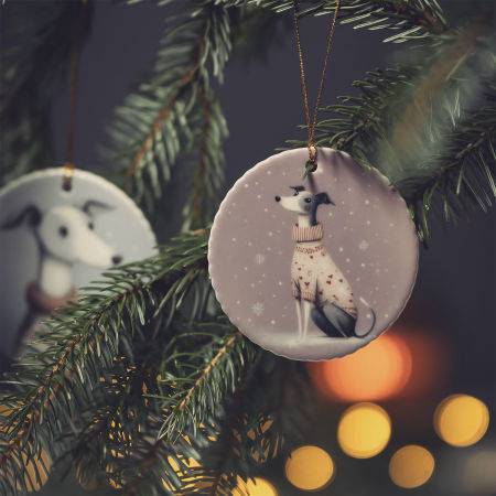 Ceramiczna bombka z charcikiem zdjęcie 3