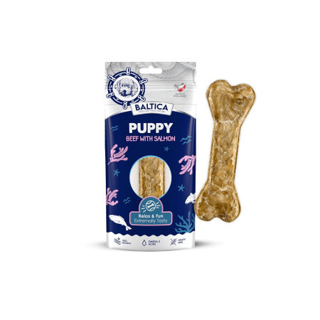 Kość do żucia dla szczeniąt - wołowina z łososiem